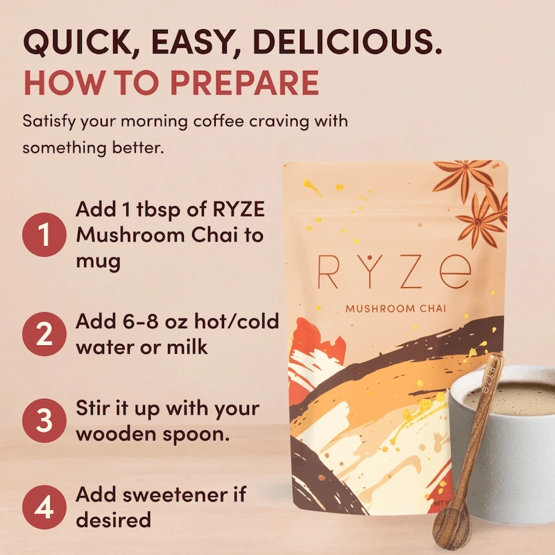 Mushroom Chai (1 Pack - 20 Servings) - Image 4