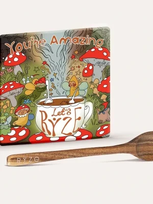 Mushroom Magnet + Acacia Spoon